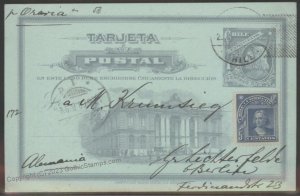 Chile 1908 Steamer Oravia to Lichterfelde Germany Postal Card Cover G112468