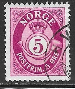 Norway 190: 5o Posthorn, used, F-VF