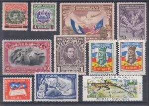 Salvador Sc C9/C387 MLH. 1930-76 Air Mail issues, 11 better singles + 3 s/s