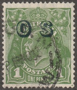 Australia, Scott#O7, used, hinged, one penny, green