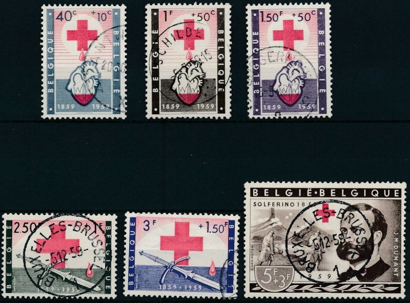 [2015] Belgium 1958 Red Cross good Set very fine Used Stamps 