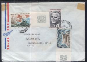 St Pierre and Miquelon to Encino,CA 1976 Airmail Cover