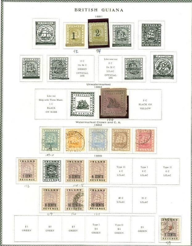 EDW1949SELL : BRITISH GUIANA Mint & Used collection with many Better. Cat $685.