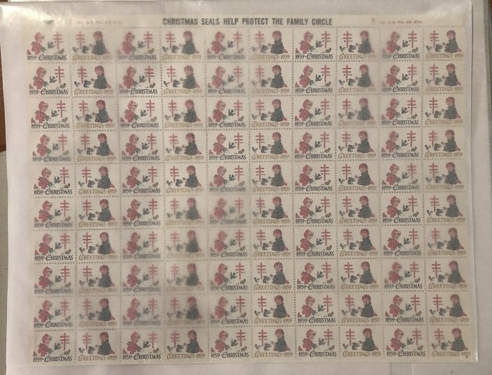 Christmas Seals from 1959 - Full MNH sheet of 100