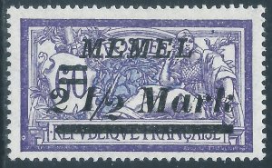Memel, Sc #75, 2-1/2m on 60c, MNH