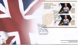 GB London 2012 Paralympics Jonnie Peacock Gold First Day Cover Unaddressed