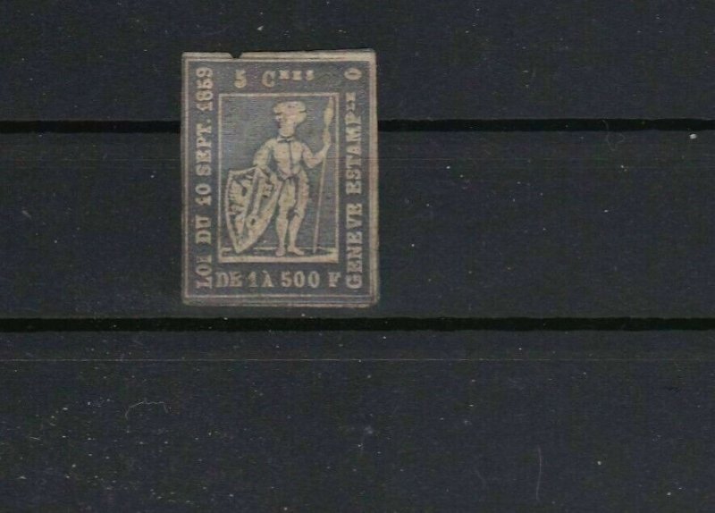 rare switzerland 1859 geneva tax stamp  ref r8855