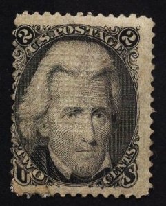 US Stamp #93 2c Black Jackson F Grill MINT NO GUM SCV $155