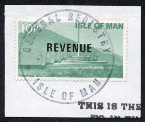 Isle of Man 10p Green and Black QEII Pictorial Revenue CDS On Piece