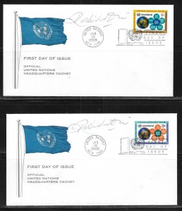 United Nations NY 181-82 Secretariat Headquarters Cachet FDC Signed by Designer