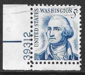 USA 1283B: 5c George Washington, plate no. single, used, VF