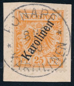 German Caroline Islands sc# 5 Used on Piece - Ponape 1900 - Karolinen