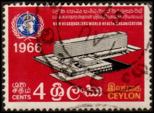 Ceylon 392 - Used - 4c WHO Headquarters (1966) (cv $3.15)
