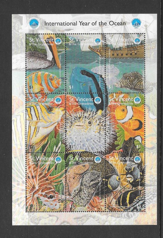 FISH - ST VINCENT #2604  YEAR OF THE OCEAN  MNH