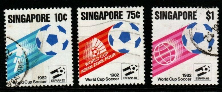 SINGAPORE SG424/6 1982 WORLD CUP FOOTBALL FINE USED