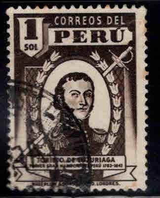 Peru  Scott  430 Used Black Brown stamp Waterlow printing