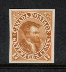 Canada #19TCii Extra Fine Plate Proof In Orange Yellow On India Paper