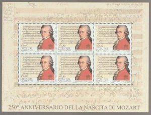 VATICAN 2006 Mozart  s/s  MNH / N8018