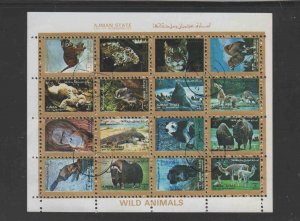 AJMAN  1973  WILD ANIMALS   MINT VF NH  O.G SHEET 16 CTO (AJ63)