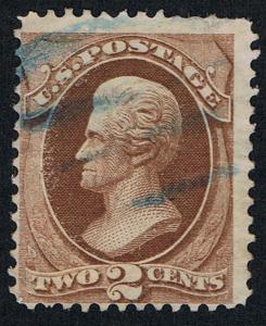 GENUINE SCOTT #157 USED 1873 CBNC PRINTING NICE BLUE CANCEL - ESTATE CLOSE OUT 2