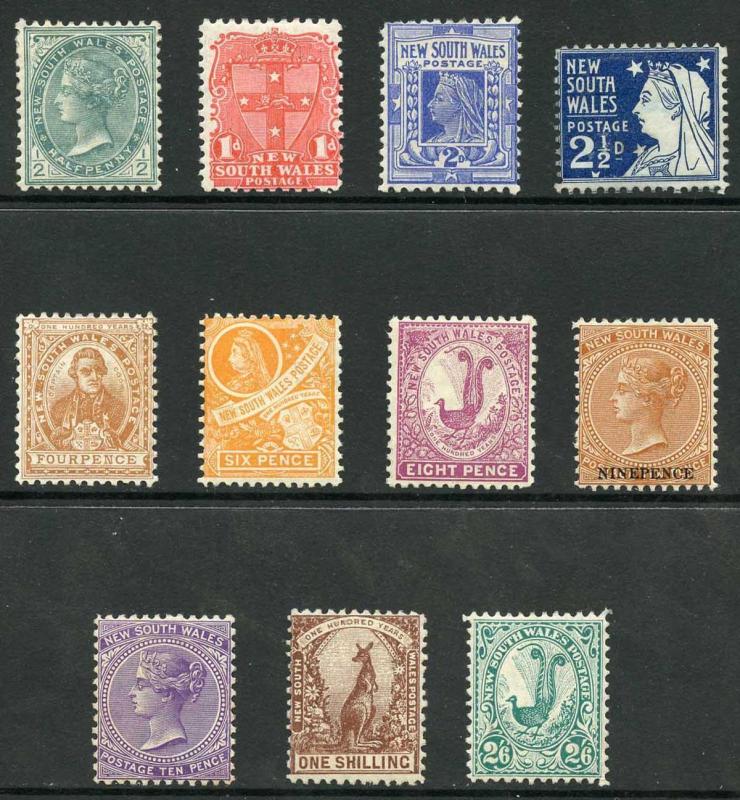 New South Wales SG313/26 1902 set of 11 M/Mint