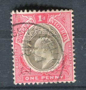 SOUTHERN NIGERIA; Early 1900s Ed VII issue fine used Shade of 1d. Postmark