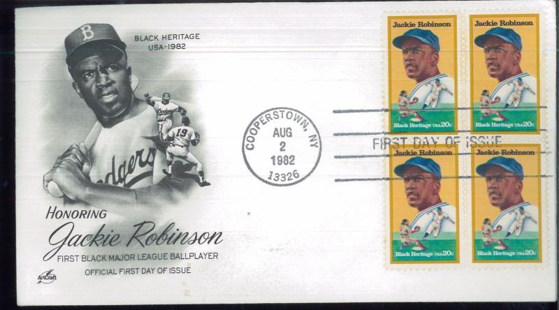 1982 Cooperstown New York Jackie Robinson Black Heritage Series First Day Covers 