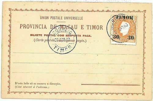 01547 - PORTUGAL : TIMOR - POSTAL HISTORY - Proforma POSTCARD