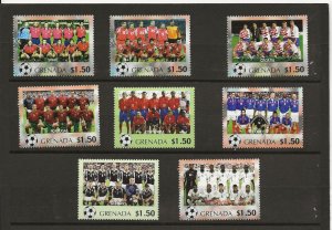 thematic stamps Football Grenada 2002  eight teams  MNH