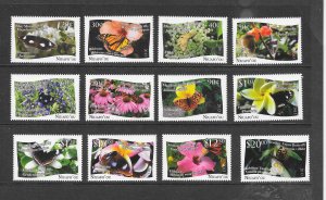 NIUAFO'OU #301-12 BUTTERFLIES & FLOWERS MNH