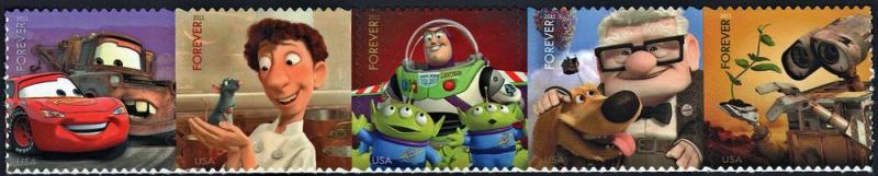SC#4557a (44¢) Disney-Pixar Characters Strip of Five MNH  