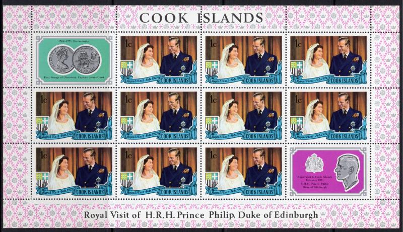 Cook Islands 1971 Sc#297/301 Prince Philip Polo Player/Royal Family Shlt.10+10L.