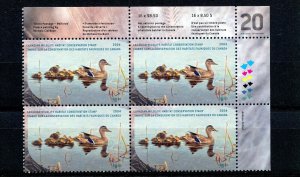 Canada #FWH20 (C873) Plate block of 4, Wildlife Habitat, MNH, VF, CV$85.00