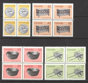 Canada Sc# 1080-1083 MNH block/4 Set/4 1986 25c-72c Artifact Definitives