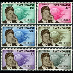 RWANDA 1965 - Scott# 130-5 Kennedy Set of 6 LH