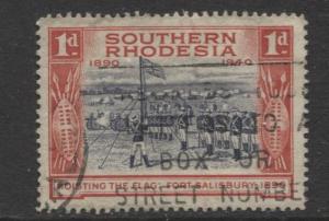 Southern Rhodesia- Scott 57- Fort Salisbury -1940 - FU - Single 1d Stamp