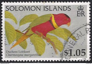 SOLOMON ISLANDS 1996 QEII $1.05 Multicoloured, Birds-Duchess Lorikeet SG851 FU