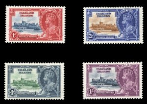 Falkland Islands #77-80 Cat$55, 1935 Silver Jubilee, set of four, hinged