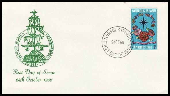 Norfolk Island Christmas 1968 U/A FDC  BIN 3569