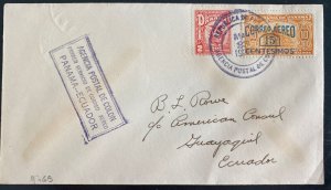 1930 Colon Canal Zone Panama First Flight Airmail Cover To Guayaquil Ecuador