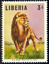 Wild Cat, Lion, Liberia SC#452 Mint