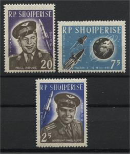 ALBANIA  FLIGHT GROUP OF THE SPACE CAPSULE WOSTOK 3 1963  NH SET