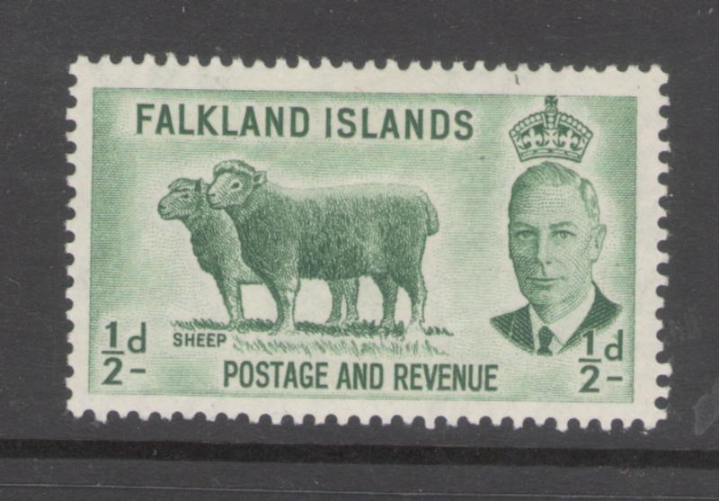 Falkland Islands 1952 King George V  1/2p Scott # 107 MH