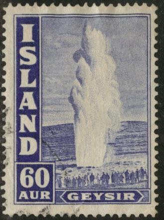 ICELAND Scott 208A used 1943 Geyser stamp 