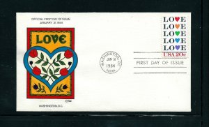 COLLINS CACHET COVER - SCOTT #2072 - LOVE - JANUARY 31, 1984