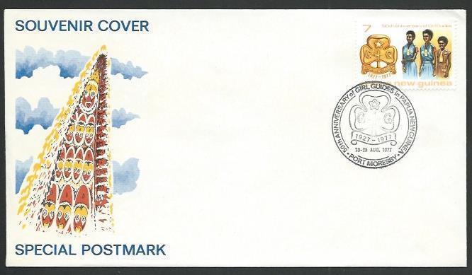 PAPUA NEW GUINEA 1977 cover 50th Anniv GIRL GUIDES cancel..................59726