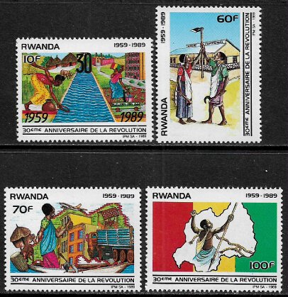 Rwanda #1338-41 MNH Set - Revolution Anniversary