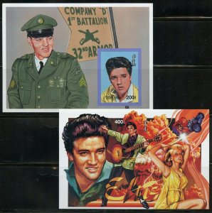 MONGOLIA  ELVIS PRESLEY IMPERFORATE SET OF FOUR SOUVENIR SHEETS MINT NH