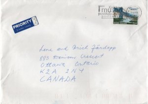 Finland 1998 Cover Sc 1078 5m Nat'l Anthem 150th ann Priority to Canada ...