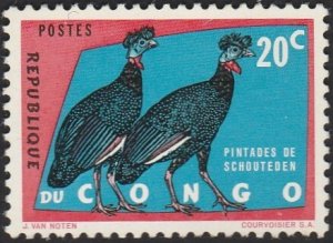 Congo Democratic Republic #430 1963 20cCrested  Guinea Fowl MNH.